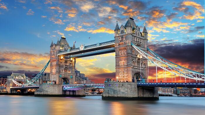 Tower Bridge in London, an iconic landmark of Victorian-era engineering and architecture