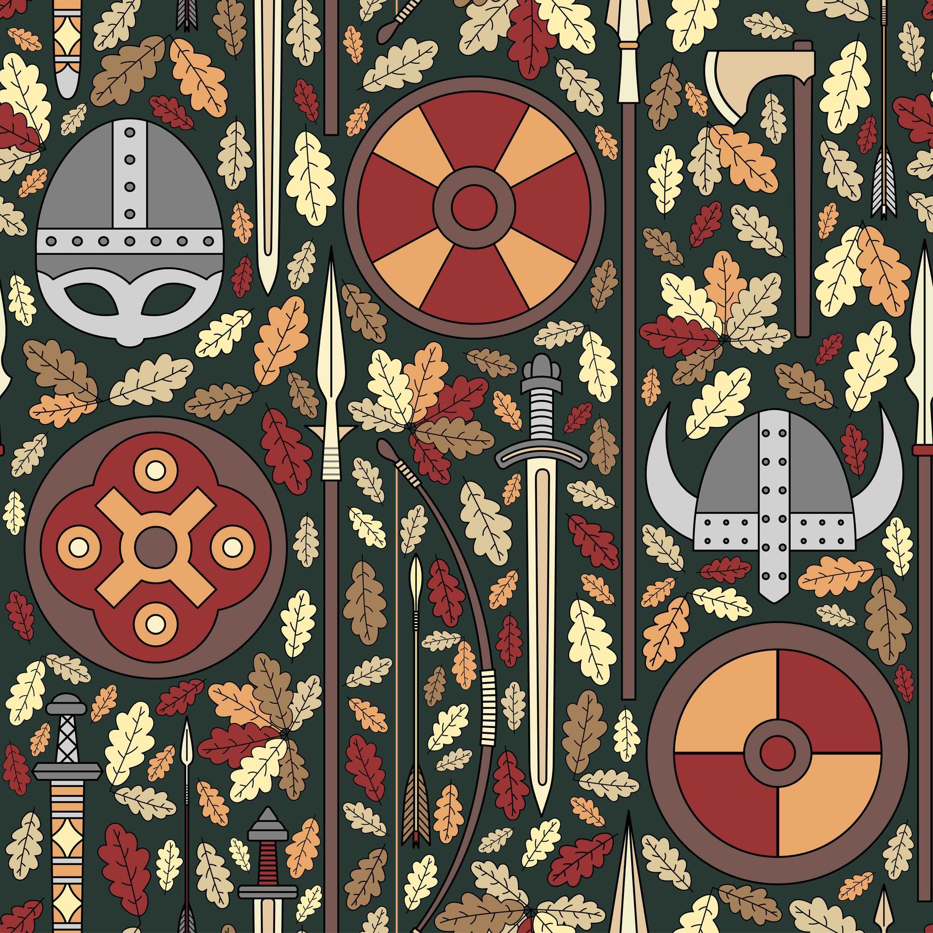 Viking longships sailing across the North Sea with Norse warriors, an educational illustration showing Scandinavian explorers and their famous wooden vessels for children learning about Viking history