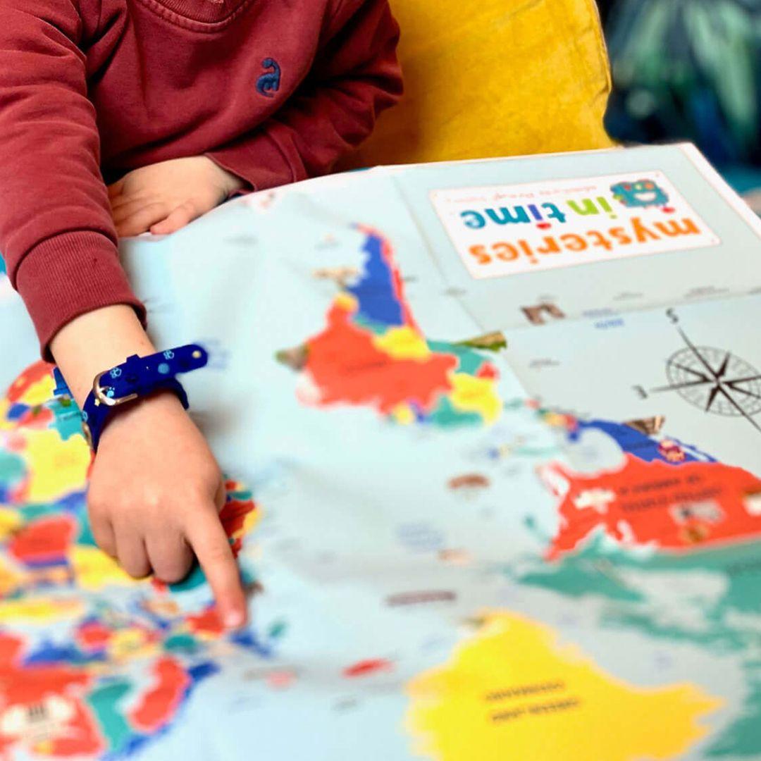 Boy exploring world history