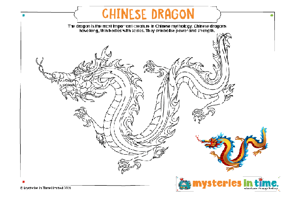 Ancient China Colouring-In Dragon Printable