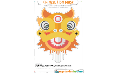 Ancient China Lion Mask Cut-Out Printable