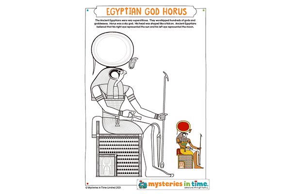 Ancient Egypt God Horus Colouring-In Printable