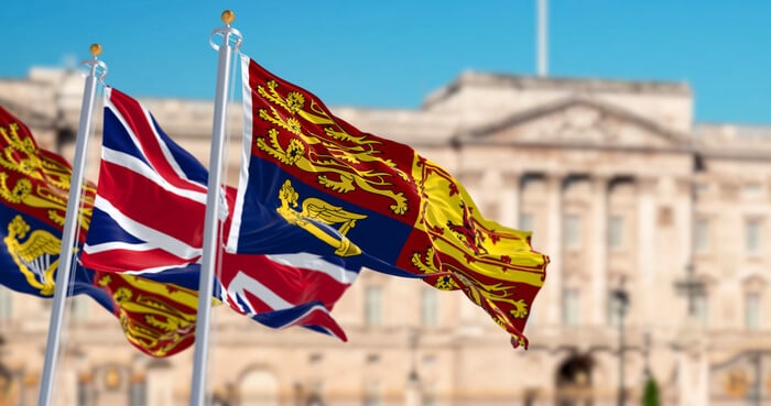 Royal Standard Flag Flying at Buckingham Palace King Charles III Coronation