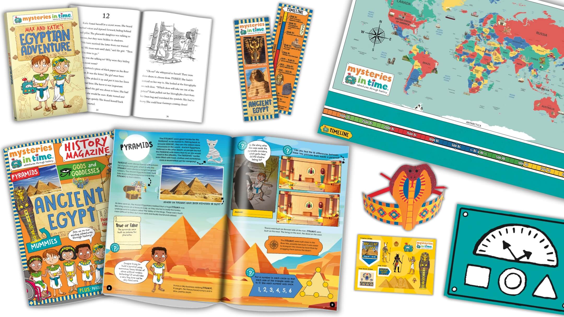 History Subscription Box for kids - Mysteries in Time Ancient Egypt Box Contents
